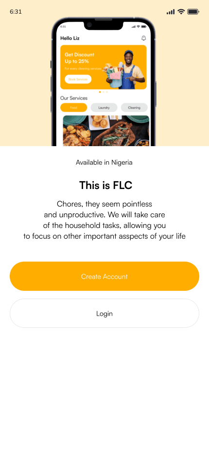 FLC mobile app onboarding preview