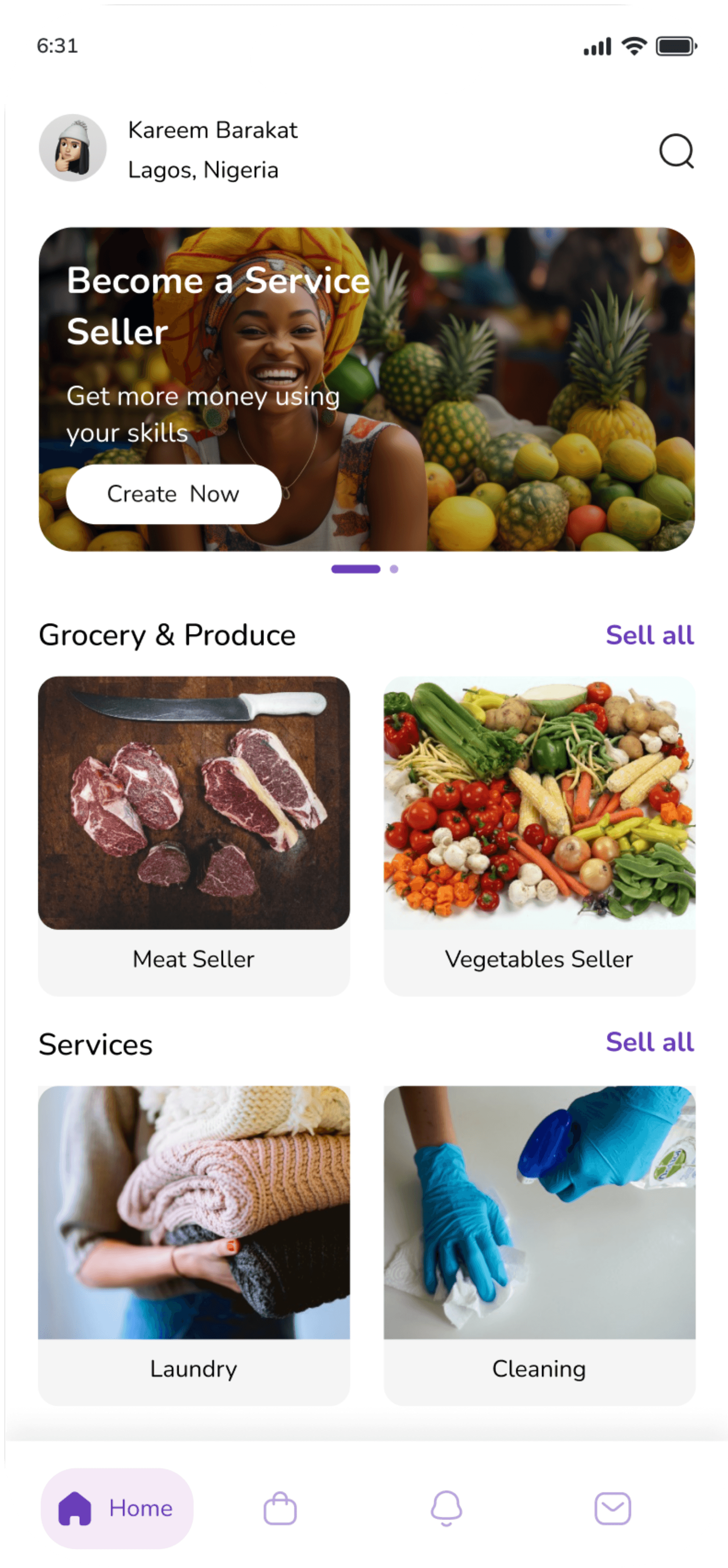 FLC marketplace mobile app preview