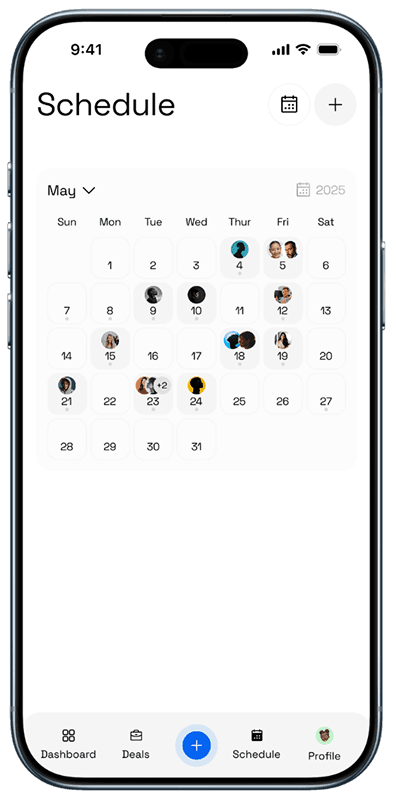 Trak schedule mobile interface